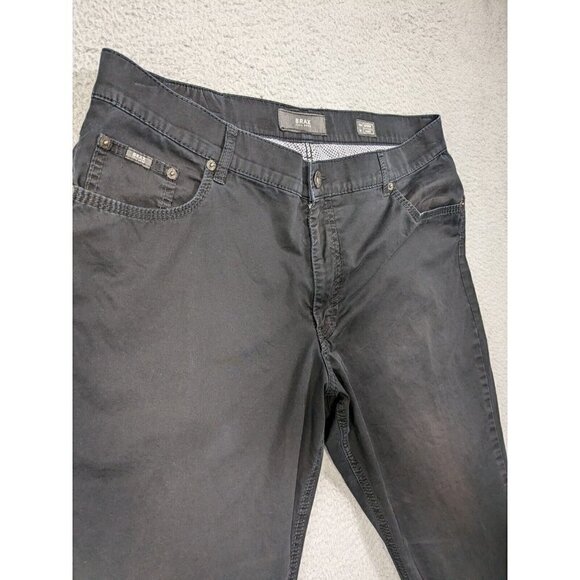 Brax Pants Mens 40x32 (Actual 37x31) Cooper Fancy Regular Chino Black - Picture 15 of 16